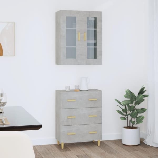vidaXL højskab 69,5x34x180 cm konstrueret træ betongrå