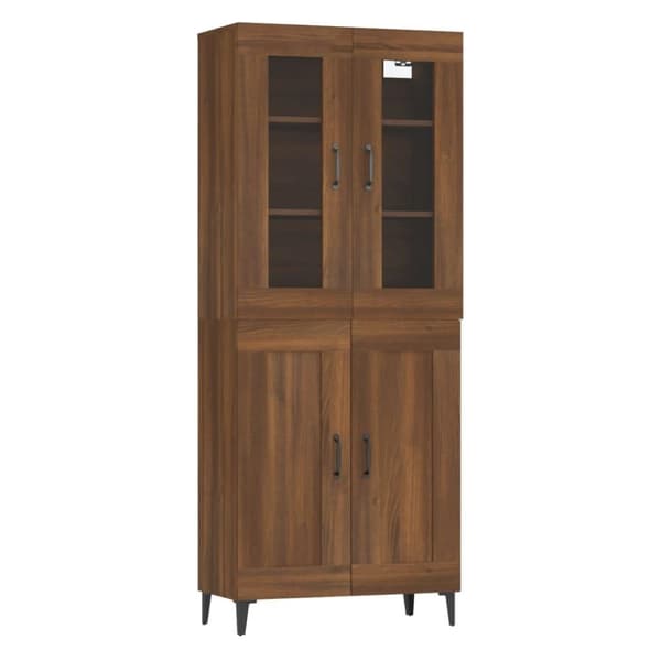 vidaXL højskab 69,5x34x180 cm konstrueret træ brun egetræsfarve