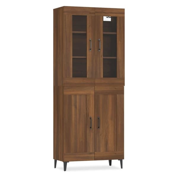 vidaXL højskab 69,5x34x180 cm konstrueret træ brun egetræsfarve