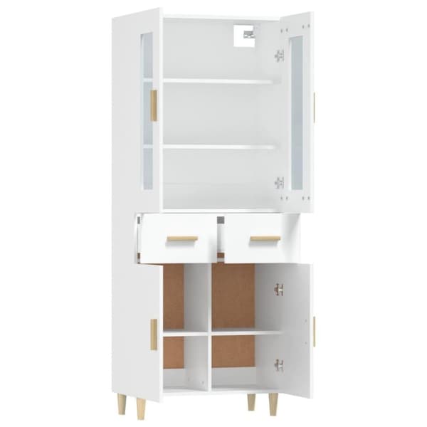 vidaXL højskab 69,5x34x180 cm konstrueret træ hvid