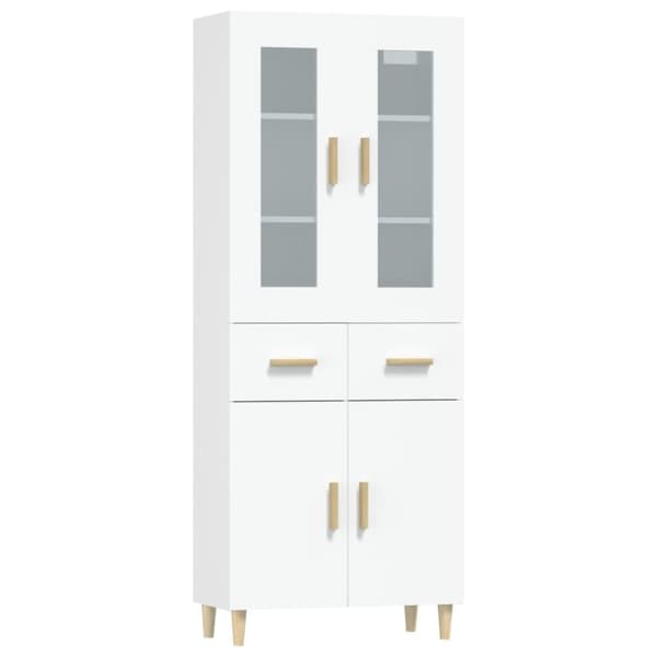 vidaXL højskab 69,5x34x180 cm konstrueret træ hvid