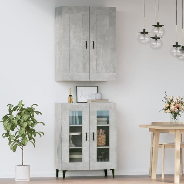 vidaXL højskab 69,5x34x180 cm konstrueret træ betongrå