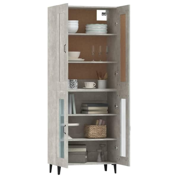vidaXL højskab 69,5x34x180 cm konstrueret træ betongrå