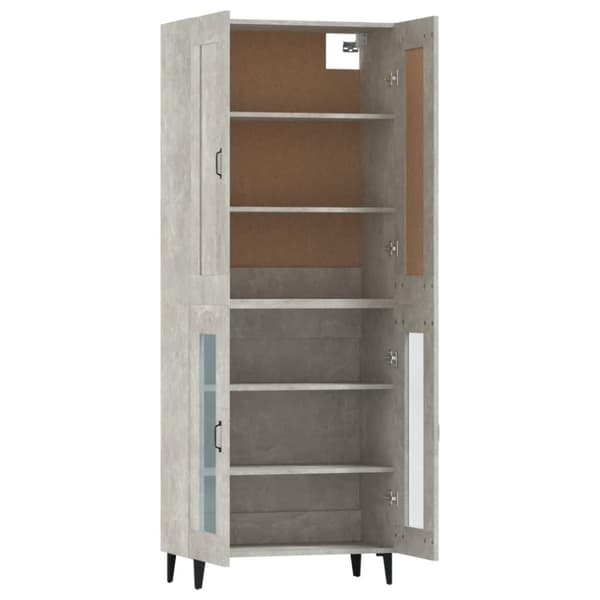 vidaXL højskab 69,5x34x180 cm konstrueret træ betongrå