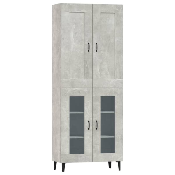 vidaXL højskab 69,5x34x180 cm konstrueret træ betongrå