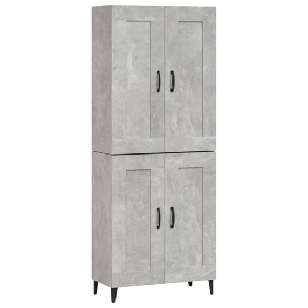 vidaXL Kaappi betoninharmaa 69,5x34x180 cm tekninen puu