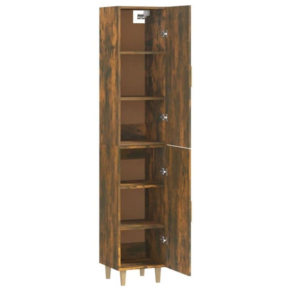 vidaXL skab 34,5x34x180 cm konstrueret træ røget egetræ