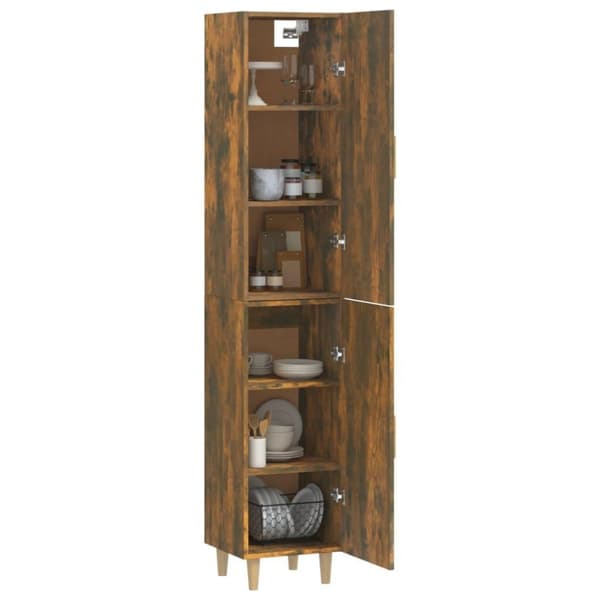 vidaXL skab 34,5x34x180 cm konstrueret træ røget egetræ