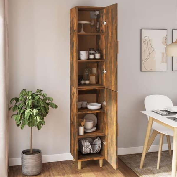vidaXL skab 34,5x34x180 cm konstrueret træ røget egetræ