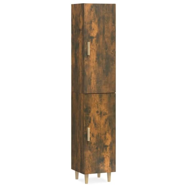 vidaXL skab 34,5x34x180 cm konstrueret træ røget egetræ