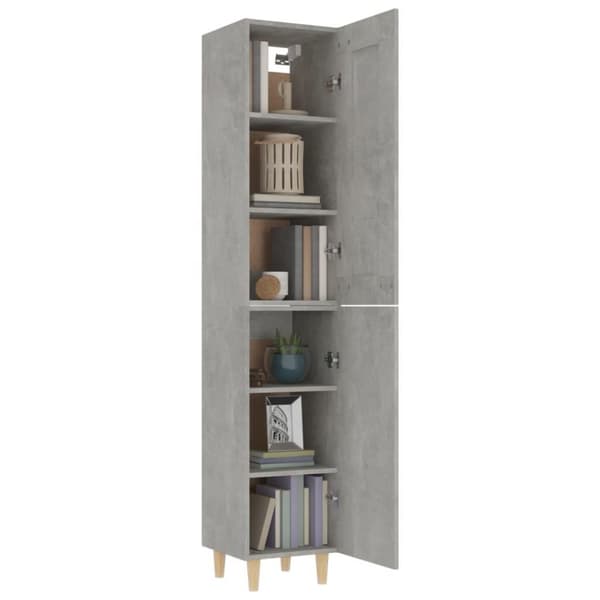 vidaXL skab 35x34x180 cm konstrueret træ betongrå
