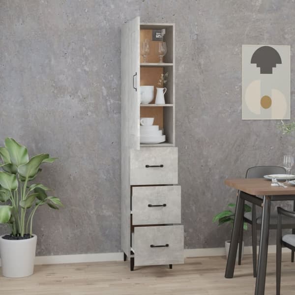 vidaXL skab 35x34x180 cm konstrueret træ betongrå