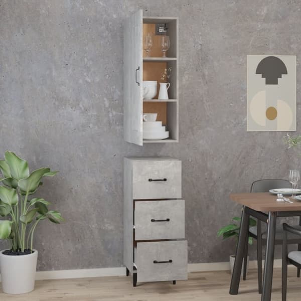 vidaXL skab 35x34x180 cm konstrueret træ betongrå