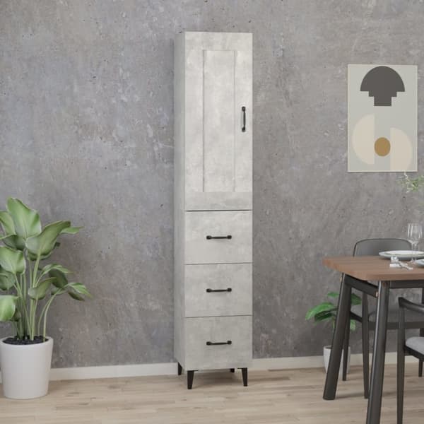 vidaXL skab 35x34x180 cm konstrueret træ betongrå