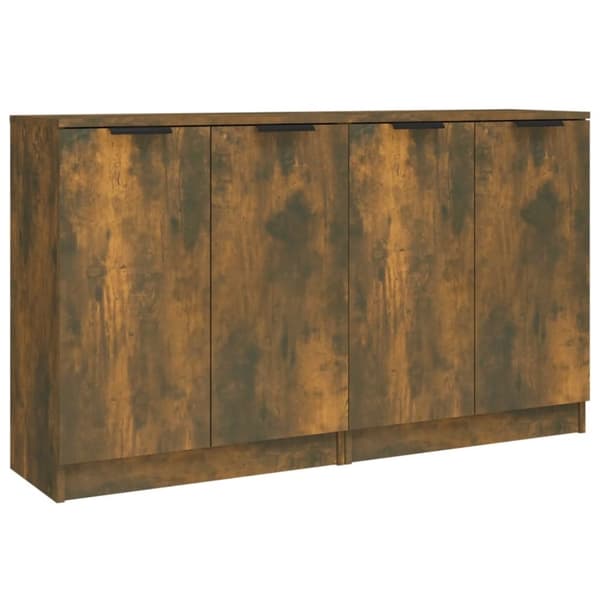 vidaXL skænke 2 stk. 60x30x70 cm konstrueret træ røget egetræsfarve