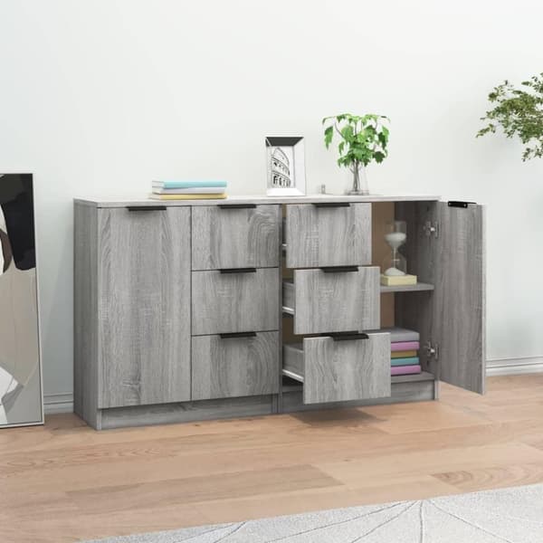 vidaXL Senkit 2 kpl harmaa Sonoma 60x30x70 cm tekninen puu