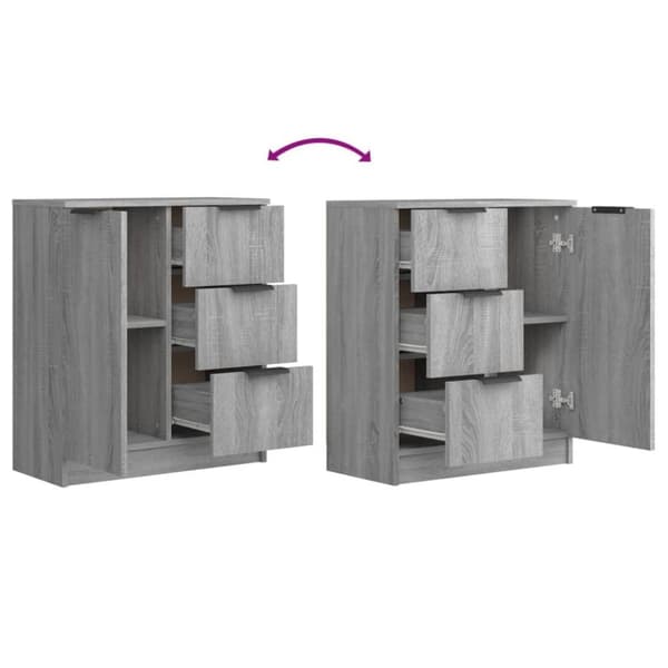 vidaXL Senkit 2 kpl harmaa Sonoma 60x30x70 cm tekninen puu