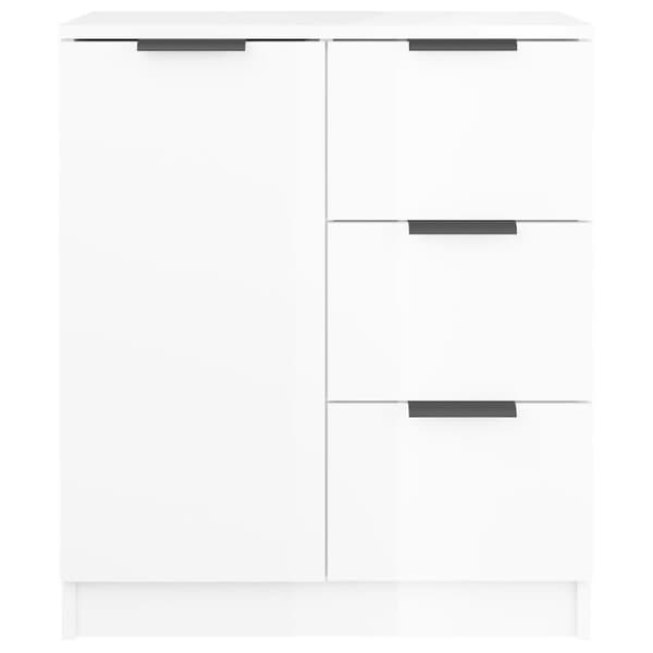 vidaXL skænke 2 stk. 60x30x70 cm konstrueret træ hvid højglans
