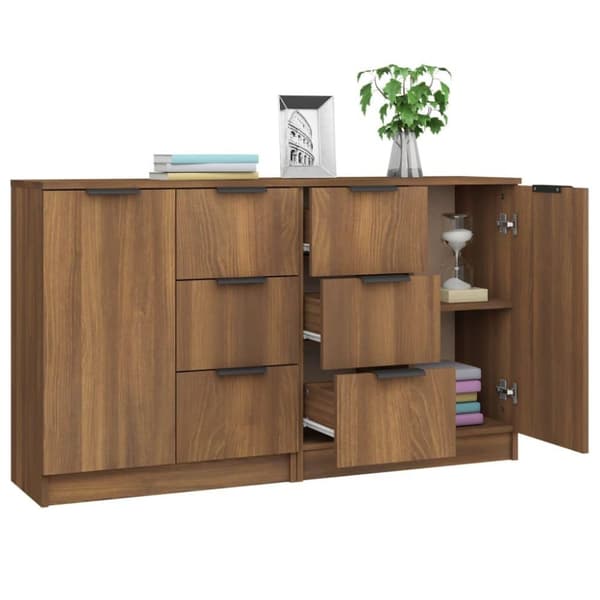 vidaXL Senkit 2 kpl ruskea tammi 60x30x70 cm tekninen puu
