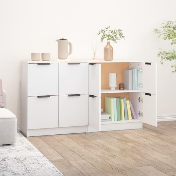 vidaXL Senkki 2 kpl valkoinen 60x30x70 cm tekninen puu