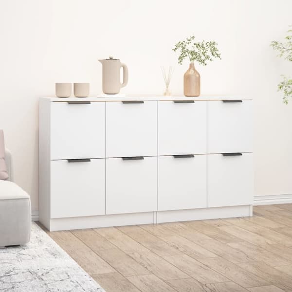 vidaXL Senkki 2 kpl valkoinen 60x30x70 cm tekninen puu