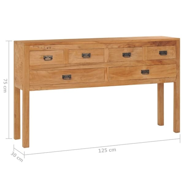 vidaXL Skänk 125x30x75 cm massiv teak