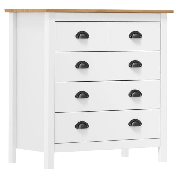 vidaXL Skänk Hill vit 79x40x80 cm massiv furu