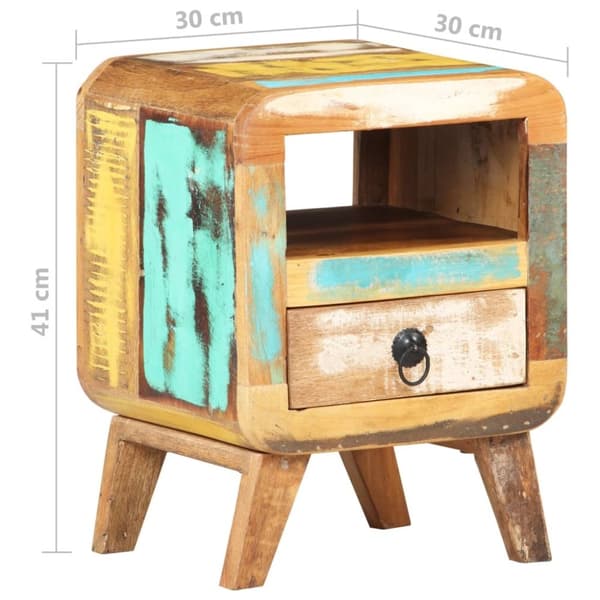 vidaXL Nattbord 30x30x41 cm gjenvunnet heltre