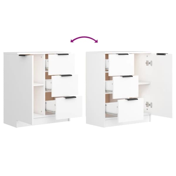 vidaXL Skjenk hvit 60x30x70 cm konstruert tre