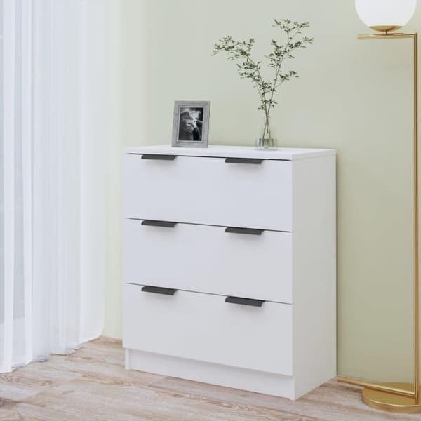 vidaXL Byrå vit högglans 60x30x70 cm konstruerat trä