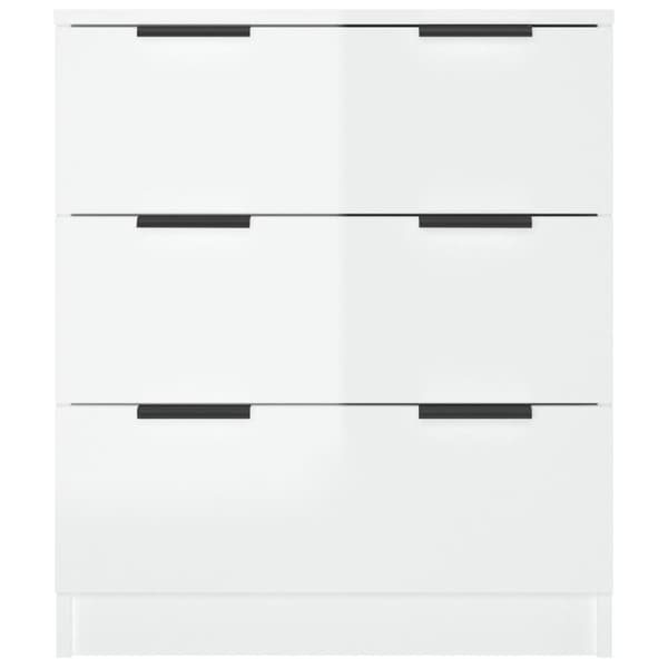 vidaXL Byrå vit högglans 60x30x70 cm konstruerat trä