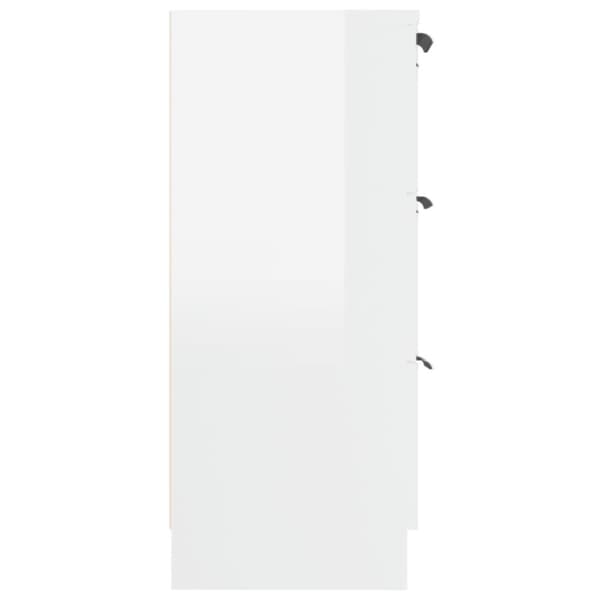 vidaXL Byrå vit högglans 60x30x70 cm konstruerat trä
