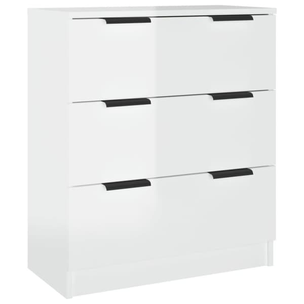 vidaXL Byrå vit högglans 60x30x70 cm konstruerat trä