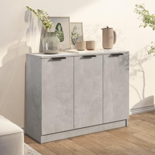 vidaXL Byrå betonggrå 90,5x30x70 cm konstruerat trä