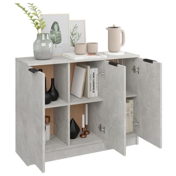 vidaXL Byrå betonggrå 90,5x30x70 cm konstruerat trä