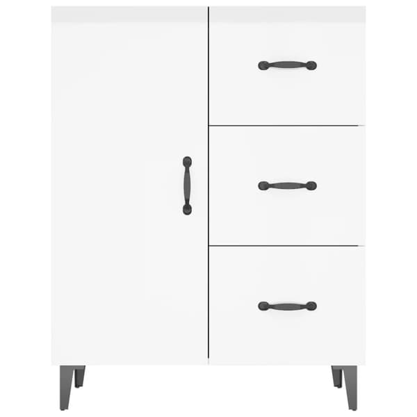 vidaXL Skjenk høyglans hvit 69,5x34x90 cm konstruert tre