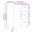 Miniatyrbilde 9 av 10: vidaXL Skjenk høyglans hvit 69,5x34x90 cm konstruert tre