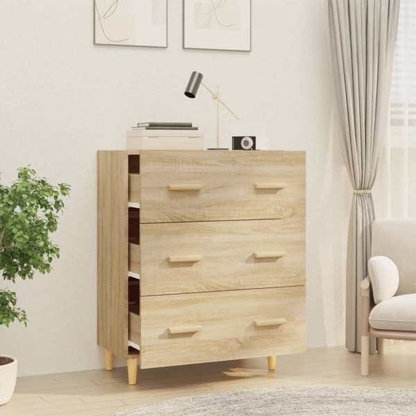 vidaXL Skjenk sonoma eik 70x34x90 cm konstruert tre