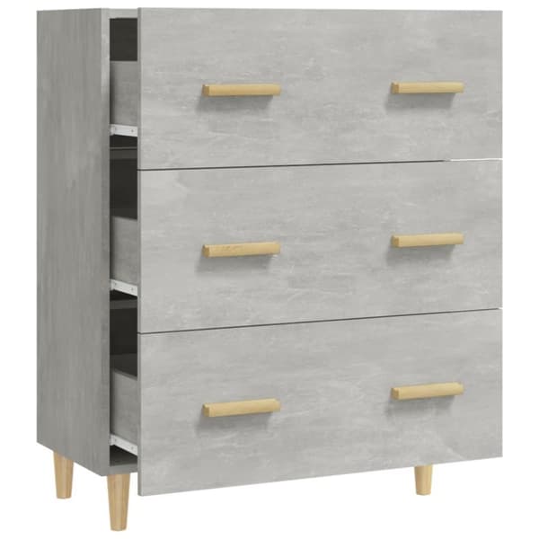 vidaXL Skjenk betonggrå 70x34x90 cm konstruert tre