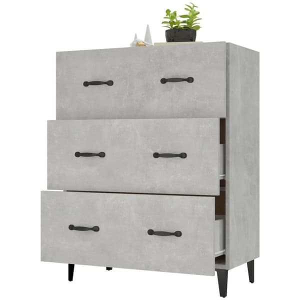 vidaXL Skänk betonggrå 69,5x34x90 cm konstruerat trä