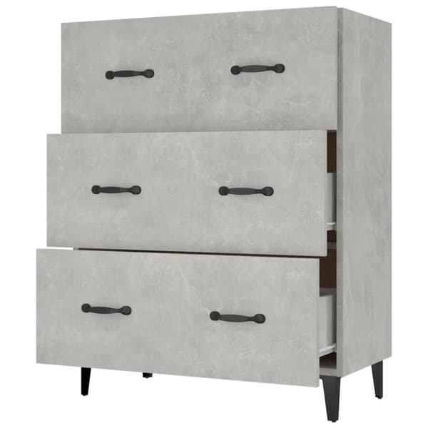 vidaXL Skänk betonggrå 69,5x34x90 cm konstruerat trä
