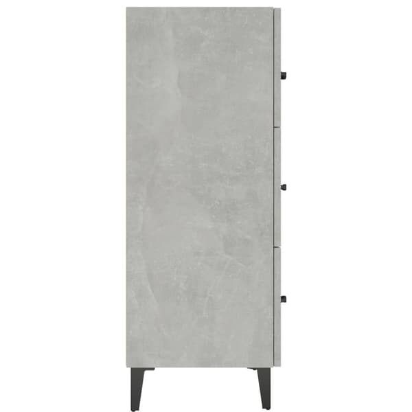 vidaXL Skänk betonggrå 69,5x34x90 cm konstruerat trä
