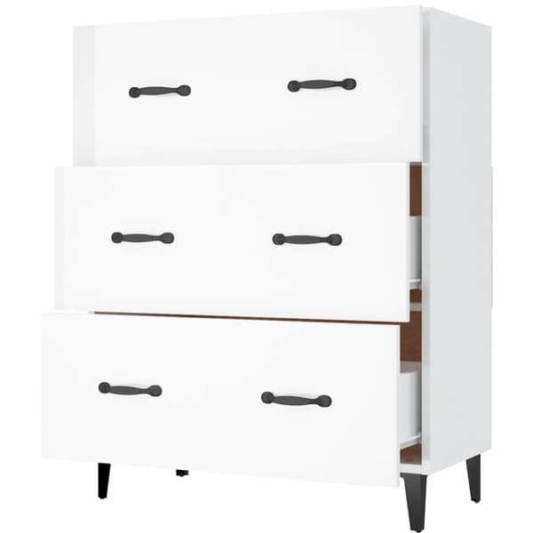 vidaXL Skänk vit högglans 69,5x34x90 cm konstruerat trä