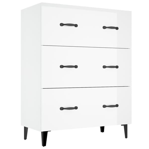 vidaXL Skänk vit högglans 69,5x34x90 cm konstruerat trä