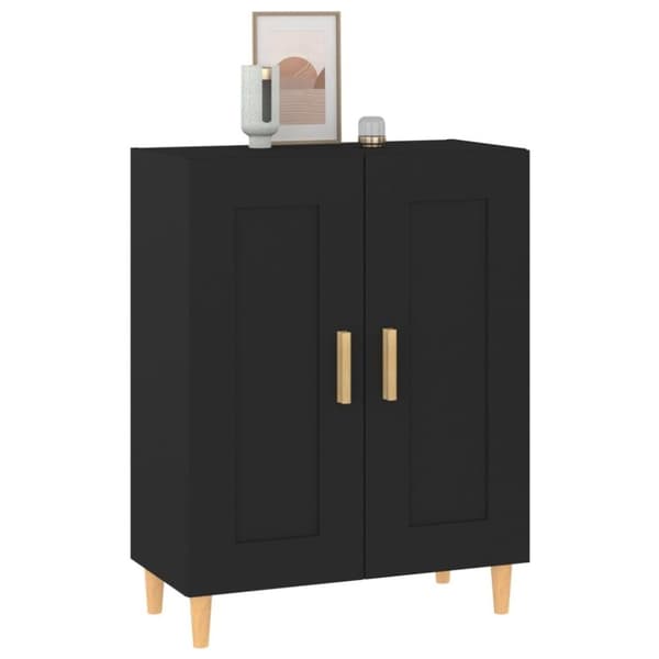 vidaXL Skjenk svart 69,5x34x90 cm konstruert tre