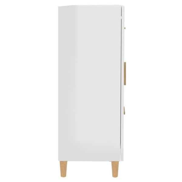 vidaXL Skjenk høyglans hvit 69,5x34x90 cm konstruert tre