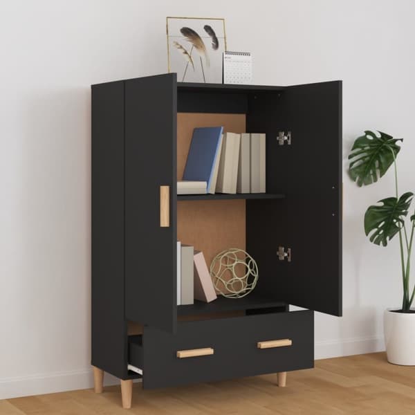vidaXL Highboard svart 70x31x115 cm konstruert tre
