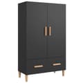 Miniatyrbilde 1 av 10: vidaXL Highboard svart 70x31x115 cm konstruert tre