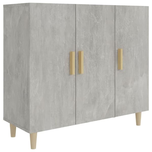 vidaXL Byrå betonggrå 90x34x80 cm konstruerat trä