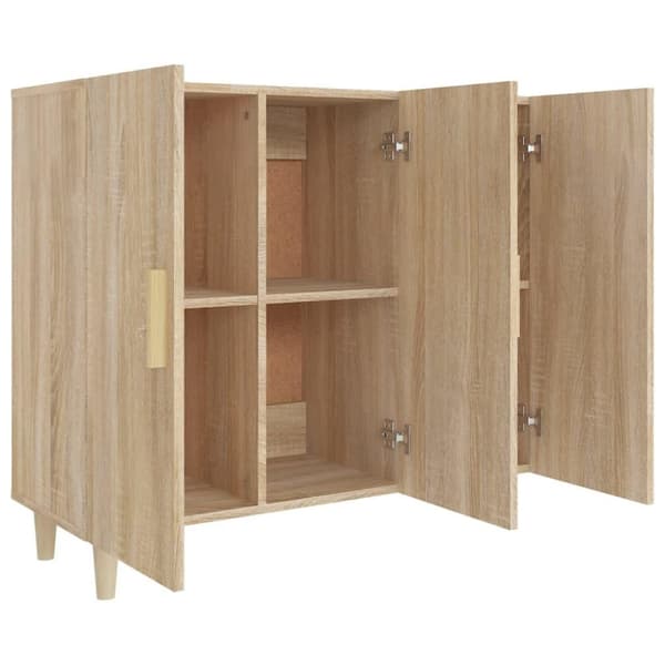 vidaXL Skjenk sonoma eik 90x34x80 cm konstruert tre